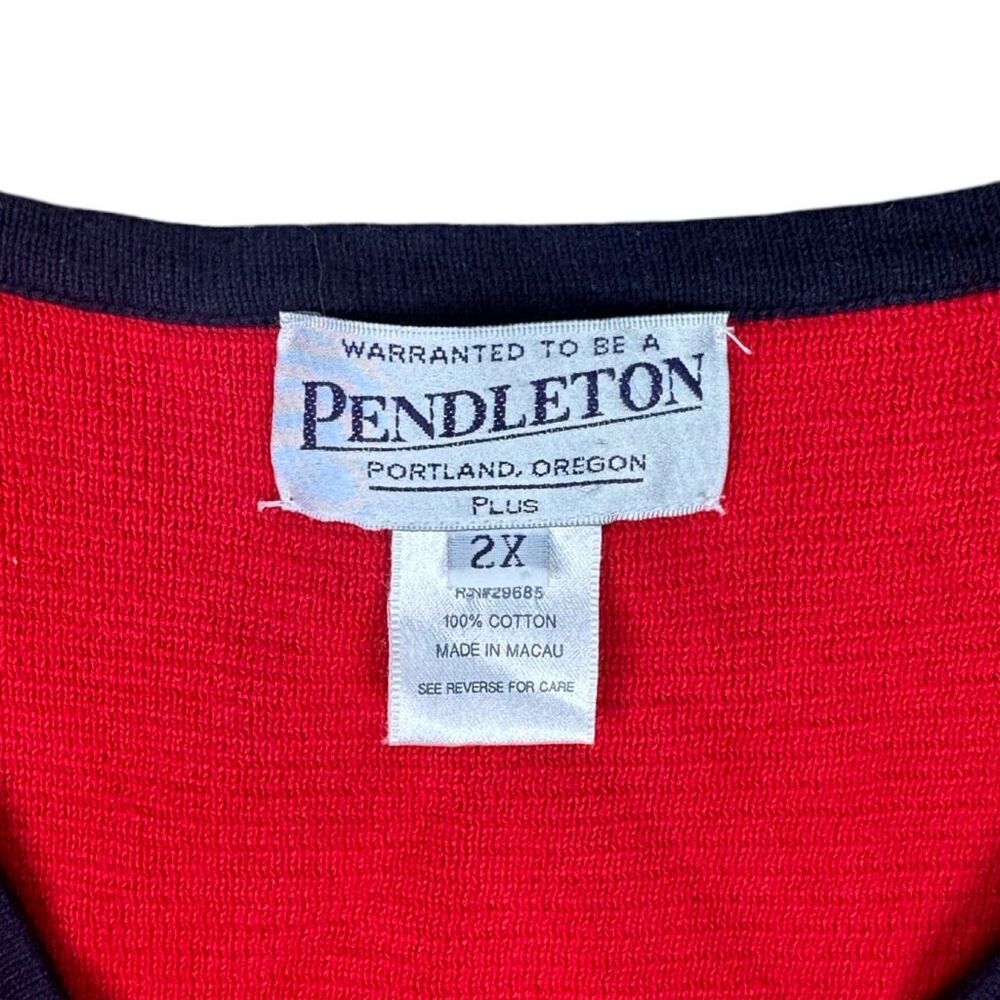 Vintage Pendleton Plus Red 3-Button Cardigan - Si… - image 3